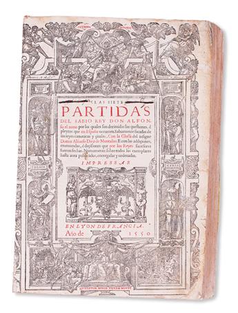 LAW  ALFONSO X, King of Castile and Leon. Las Siete Partidas.  7 parts in 2 vols.  1550